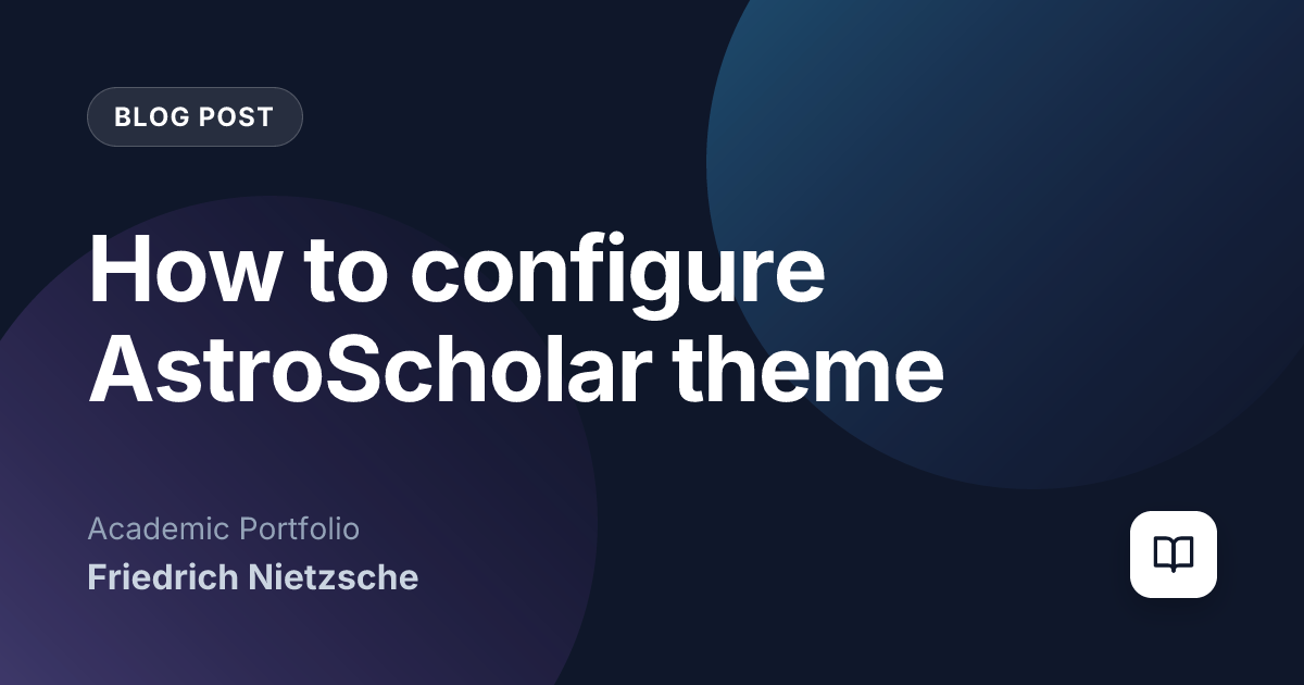 How to configure AstroScholar theme